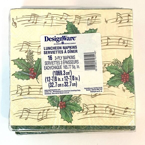 VTG NOS Pack of 16 Christmas Dove Luncheon Paper Napkins Holiday Hosting Craft - Picture 3 of 4